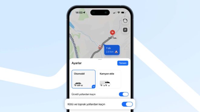 Yandex Maps ve Navi'ye bozuk ve asfaltsız yollardan kaçın seçeneği geldi