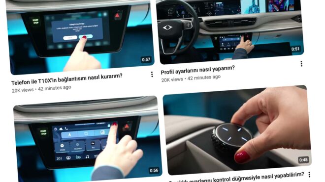 Togg, araçlarının temel özelliklerini anlatan çok sayıda video yayınladı